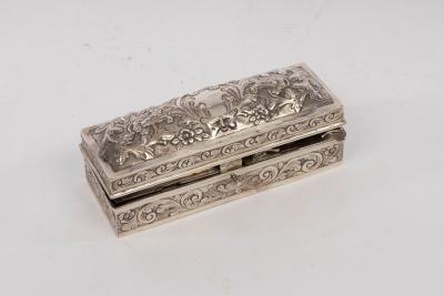 Appraisal: A Victorian silver box CB London with embossed decoration cm