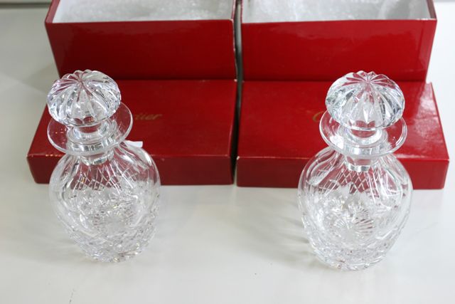 Appraisal: A pair of boxed Cartier decanters and stoppers cm high