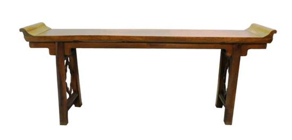 Appraisal: Altar style table Chinese late th th C oblong top