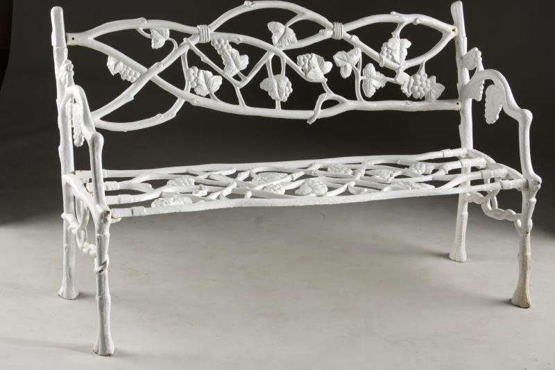 Appraisal: Cast Iron Garden Bench early th century pleasing form with