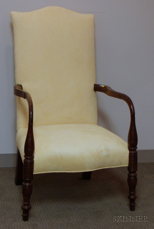 Appraisal: Late Federal Upholstered Mahogany Lolling Chair