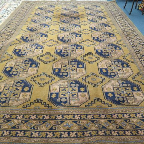 Appraisal: Hamadan Persian Handmade Room Size Rug octagon geometric medallions tan