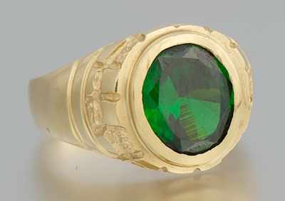 Appraisal: A Gentleman's Chrome Tourmaline Ring k yellow gold ring with