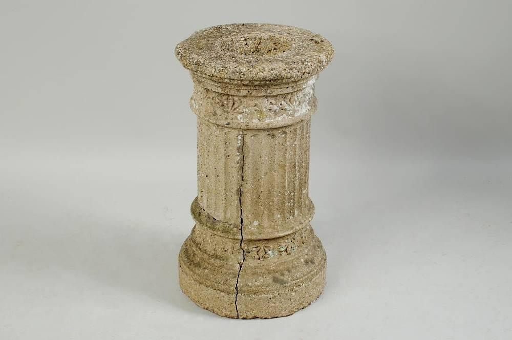 Appraisal: Cast Stone Garden Pedestal Cast stone garden pedestal high diameter