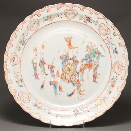 Appraisal: Chinese Export Famille Rose porcelain charger circa Imperial procession central