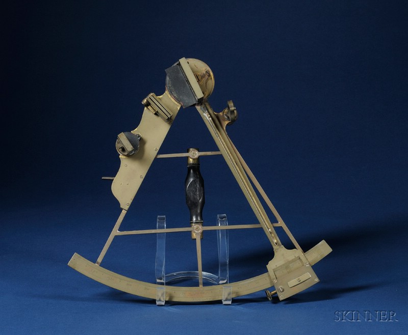 Appraisal: in Radius Brass Sextant by H Lambert brass scale engraved