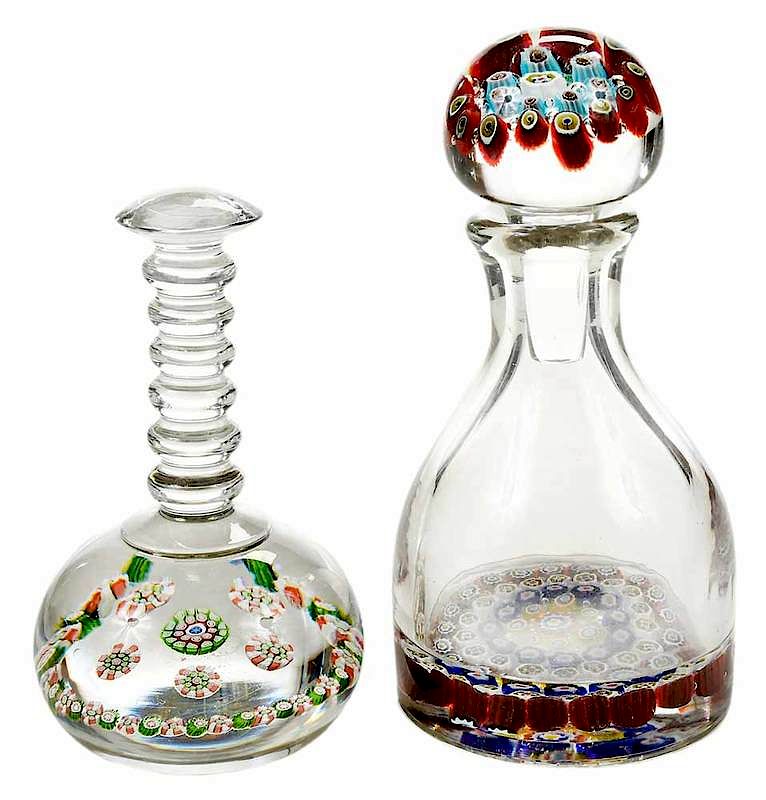 Appraisal: Pair of Glass Desk Items French th century unusual form