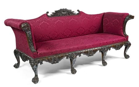 Appraisal: FINE CARVED MAHOGANY SETTEE IN THE GEORGE II MANNER the