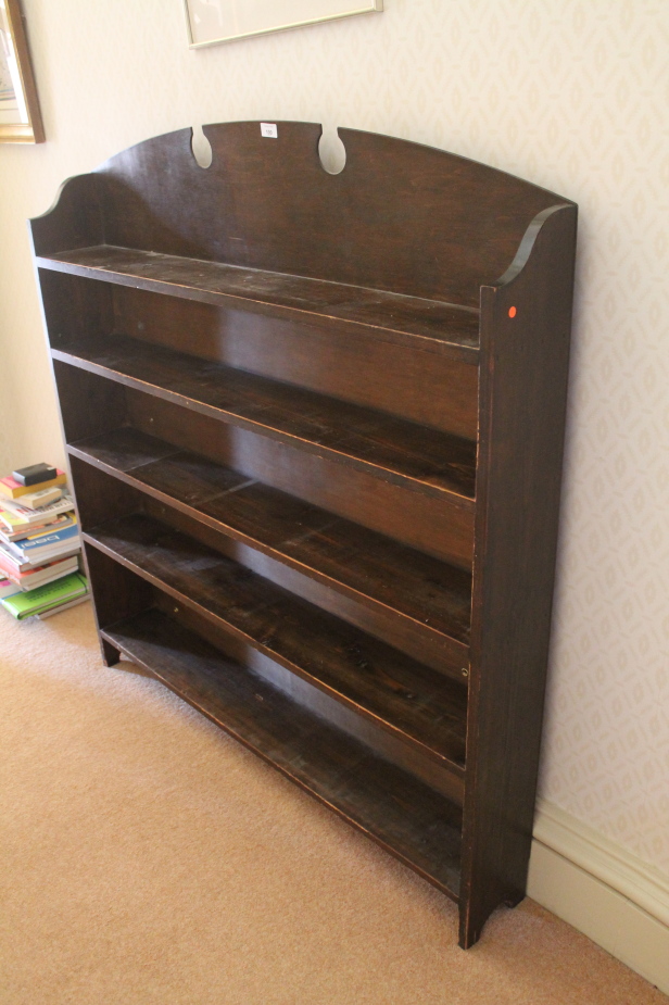 Appraisal: A pine and beech open bookcase cm wide cm high