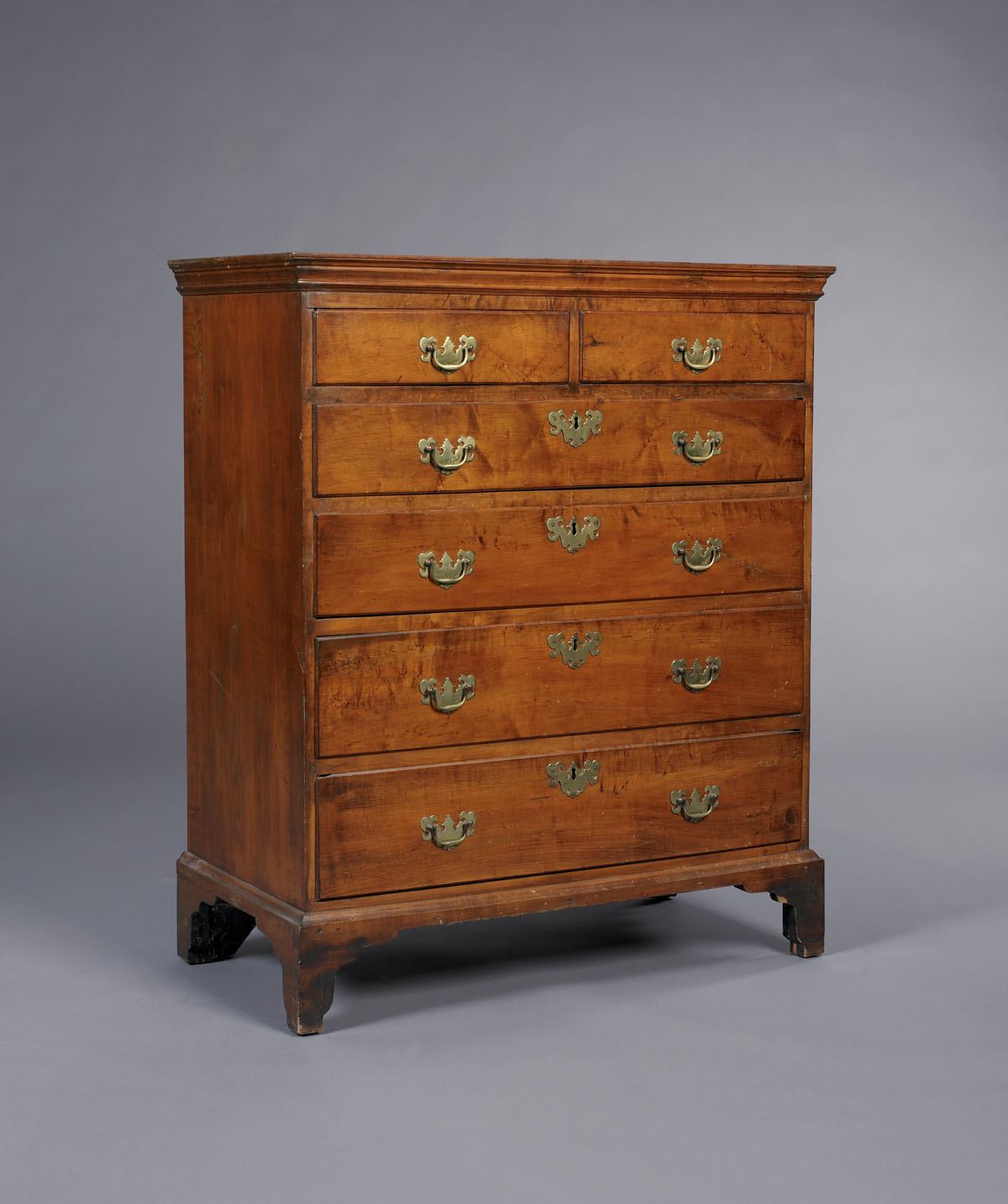 Appraisal: RHODE ISLAND CHIPPENDALE MAPLE TALL CHEST OF DRAWERS The rectangular