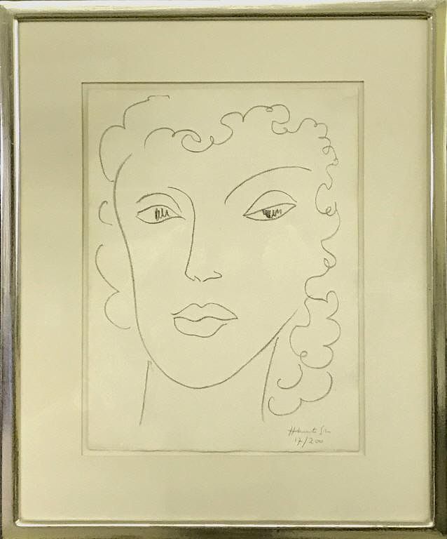 Appraisal: Henri Matisse Signed Lithograph Head of a Woman Henri Matisse