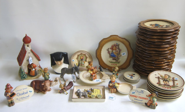 Appraisal: FORTY-FOUR PIECES OF HUMMEL including figurines plaques nativity figures annual