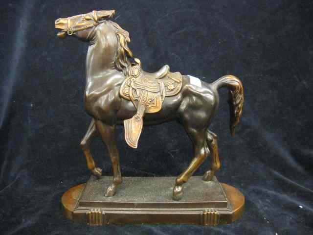 Appraisal: Bronzed Horse Figurine deco era signed K O company ''