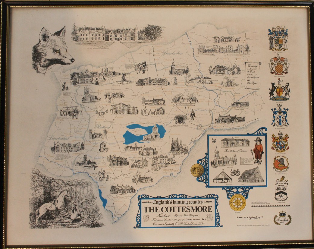 Appraisal: thC hunting related maps to include Cottesmore dated cm x