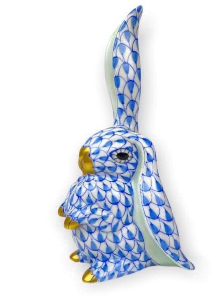 Appraisal: Herend Blue Fishnet Bunny Tall Wide Good condition no chips