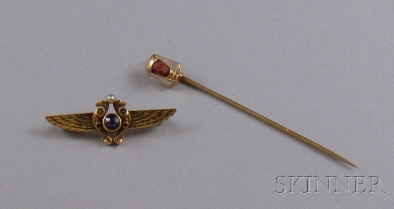 Appraisal: Two Pieces of Egyptian Revival Jewelry including a F H