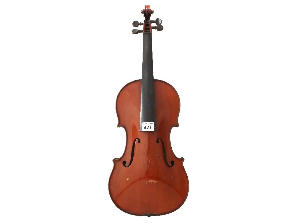 Appraisal: French Guarneri copy violin circa cm