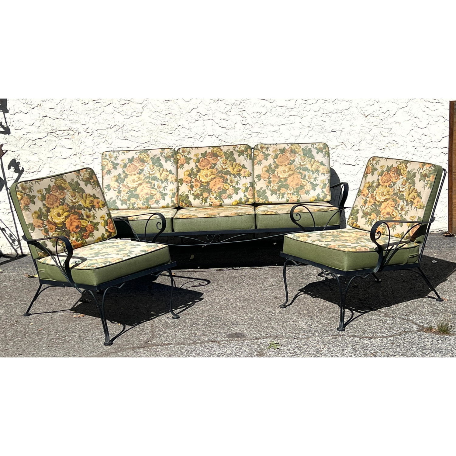 Appraisal: pc iron Porch Patio Set Couch and chairs Dimensions H