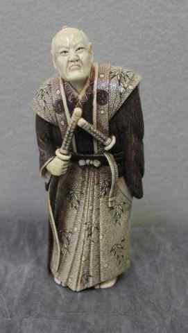 Appraisal: Asian Ivory Figure of a Samurai From a Jamaica NY