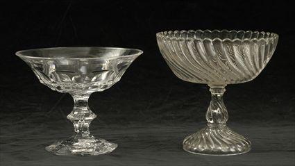 Appraisal: Val St Lambert Cut Glass Compote Signed Together with a