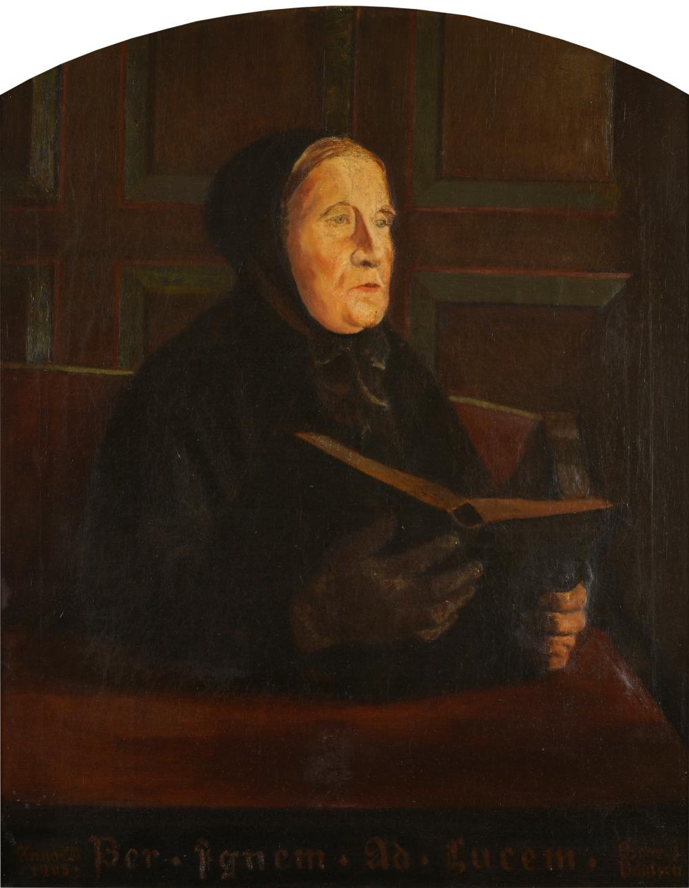 Appraisal: OSCAR JULIUS PAULSEN - PORTRAIT OF ELDERLY WOMAN oil on