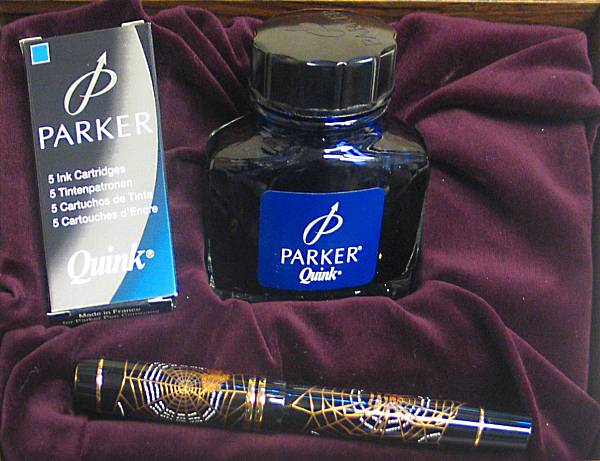 Appraisal: PARKER Maki-e Spider Duofold Fountain Pen This pen bears the