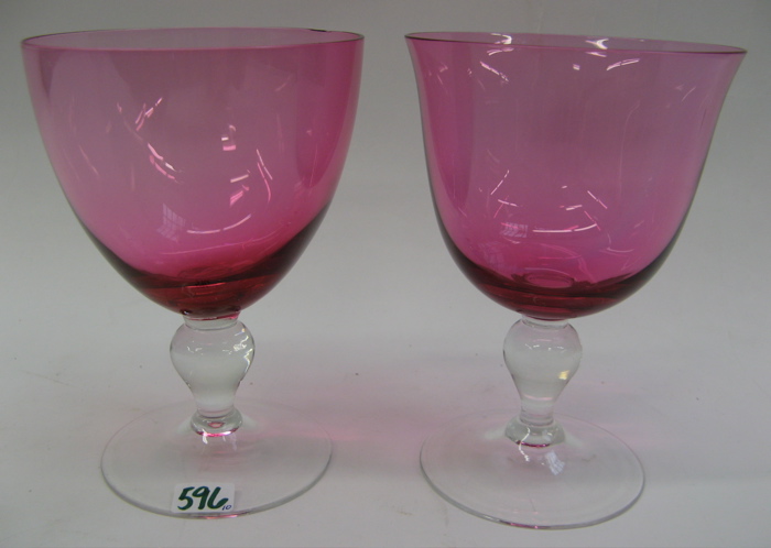 Appraisal: A SET OF TEN CRANBERRY GLASS GOBLETS red or white