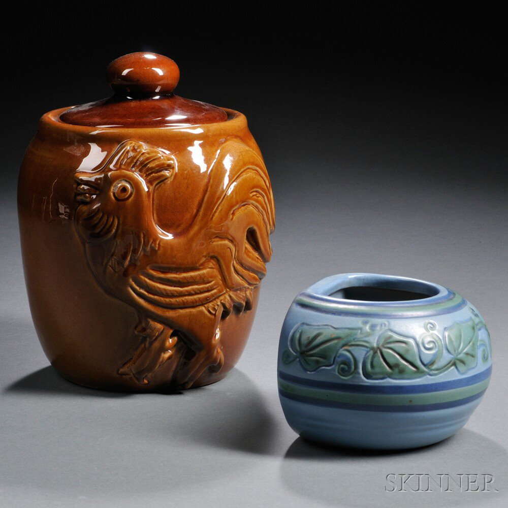 Appraisal: Two North Dakota School of Mines Pieces Art pottery United