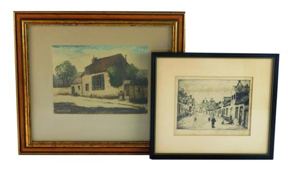 Appraisal: Two etchings framed under glass including Emily Waite American -