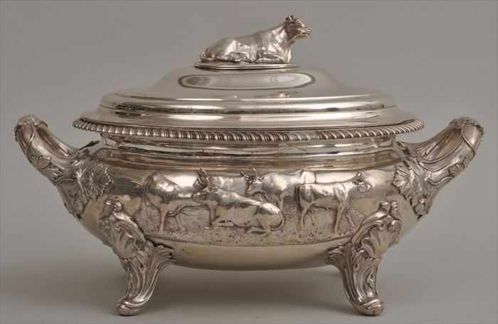 Appraisal: EARLY VICTORIAN SILVER TUREEN AND COVER Marks for Joseph Taylor