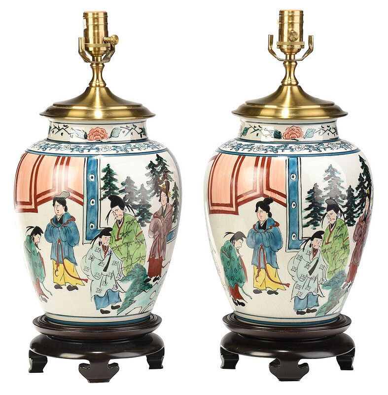 Appraisal: Pair of Chinese Ginger Jars Converted to Lamps th century