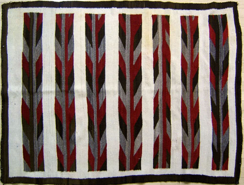 Appraisal: Navajo regional blanket in brown red and ivory bands x