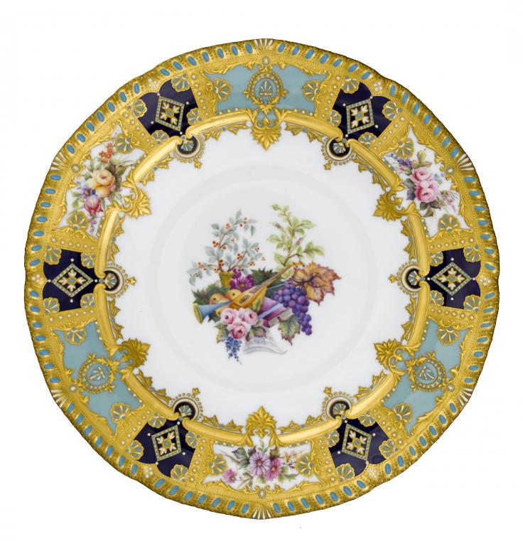 Appraisal: A PLATE painted by S D Nowacki with a musical