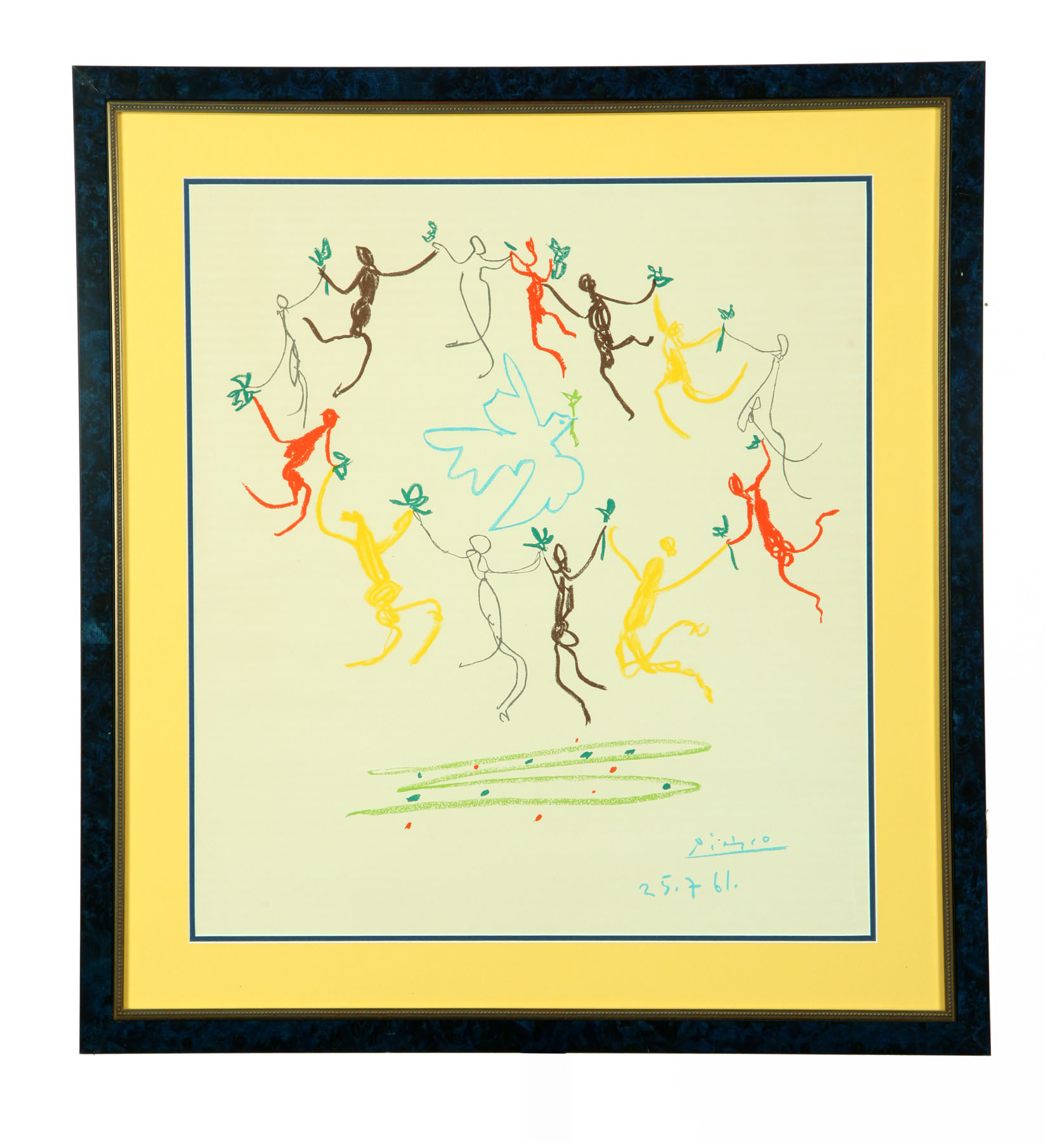 Appraisal: PRINT OF DOVE AND DANCERS BY PABLO PICASSO SPAIN -