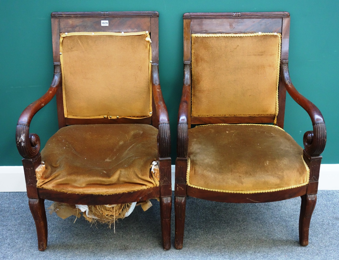 Appraisal: Gouffe Paris a set of five French Empire style mahogany