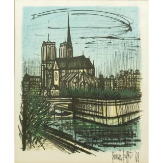 Appraisal: Bernard Buffet Lithograph Framed color lithograph of Notre Dame by