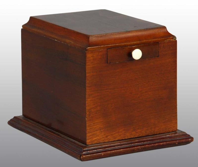 Appraisal: Wooden Trick Mechanical Bank Box Condition Excellent Size T