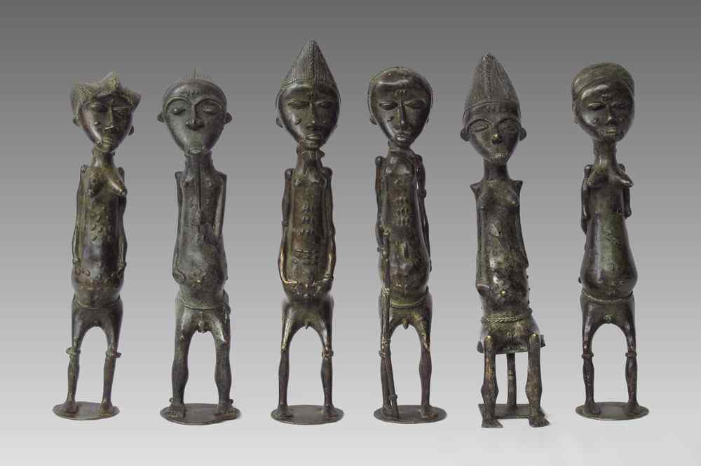 Appraisal: LOT OF AKAN ANCESTRAL FIGURES IVORY COAST AFRICA Each approx