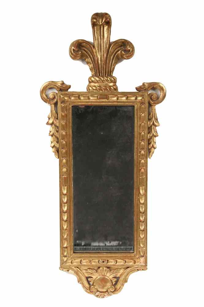 Appraisal: ITALIAN GILTWOOD MIRROR - Small Early th c Italian Giltwood