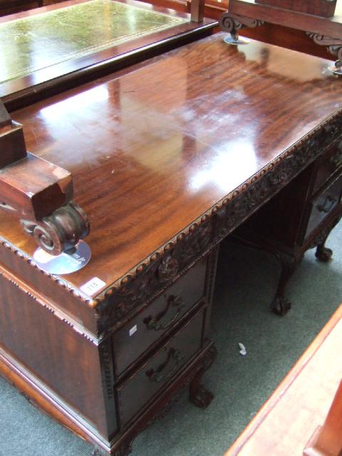 Appraisal: An early th century mahogany sideboard the tulipwood crossbanded top