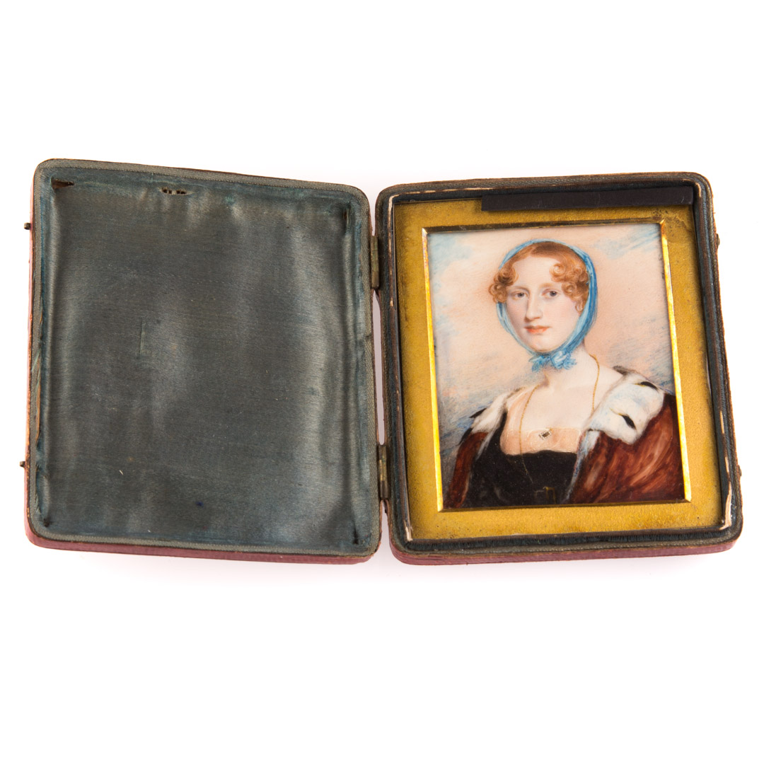 Appraisal: English School th century miniature portrait first quarter- th century