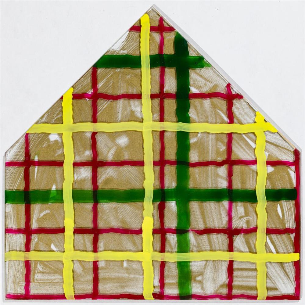 Appraisal: JENNIFER BARTLETT American b Glass House Christmas enamel on glass