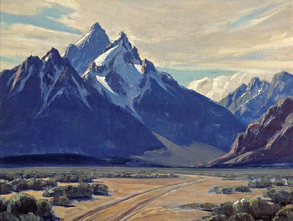 Appraisal: Leland S Curtis American - The Cathedral Group Teton Range