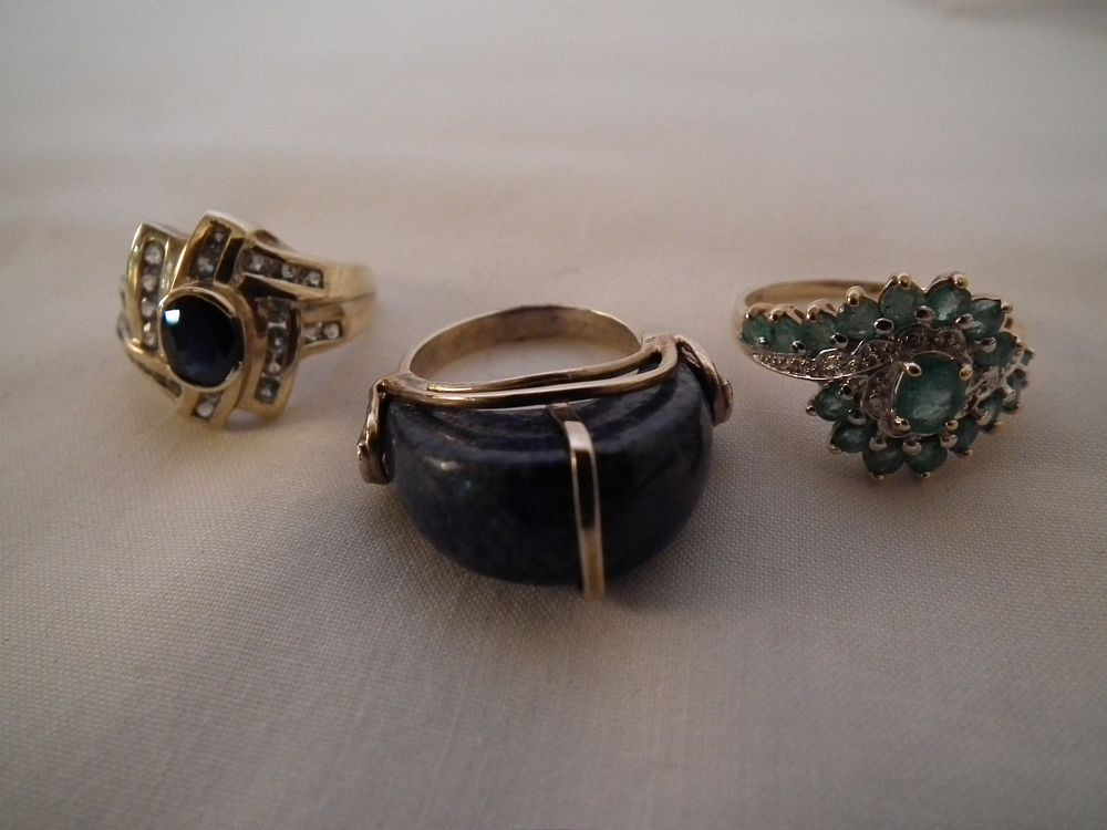 Appraisal: K GOLD RINGS Lot of three k gold ladies rings