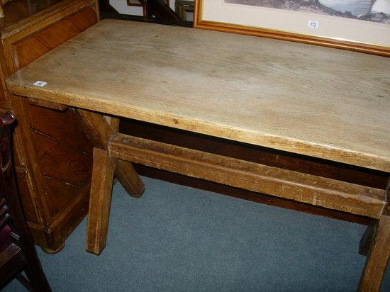 Appraisal: A SIMILAR ARTS AND CRAFTS RECTANGULAR TABLE on trestle type