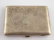 Appraisal: Russian silver cigarette case with engraved top Caucasus - x