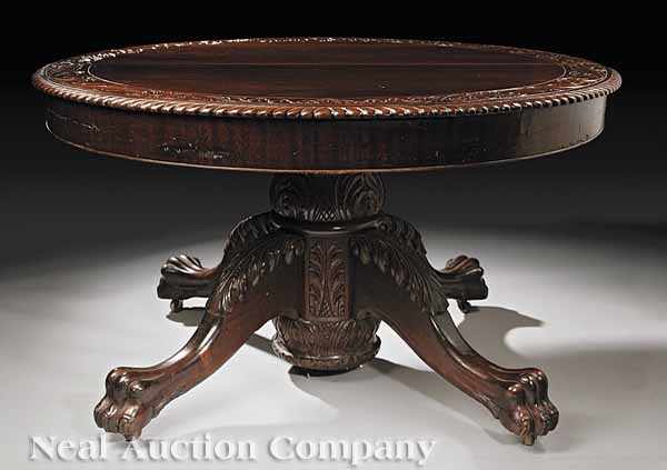 Appraisal: An American Late Victorian Carved Mahogany Dining Table late th