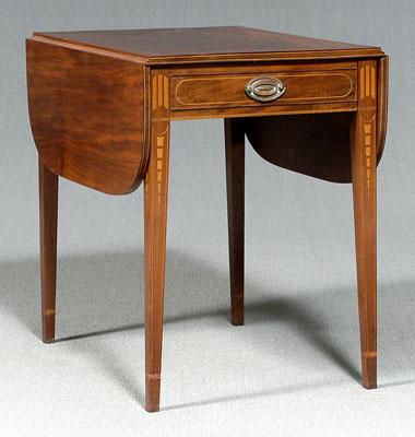 Appraisal: Fine Federal mahogany Pembroke table highly figured top with two