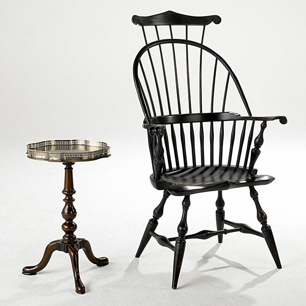 Appraisal: TRADITIONAL FURNITURE Comb-back windsor chair together with a gallery top