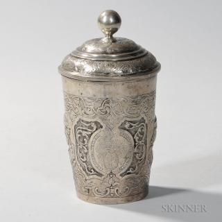 Appraisal: German Silver Covered Cup th century with unknown marks to